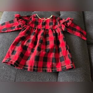 Mud Pie Red and Black Plaid Baby Dress